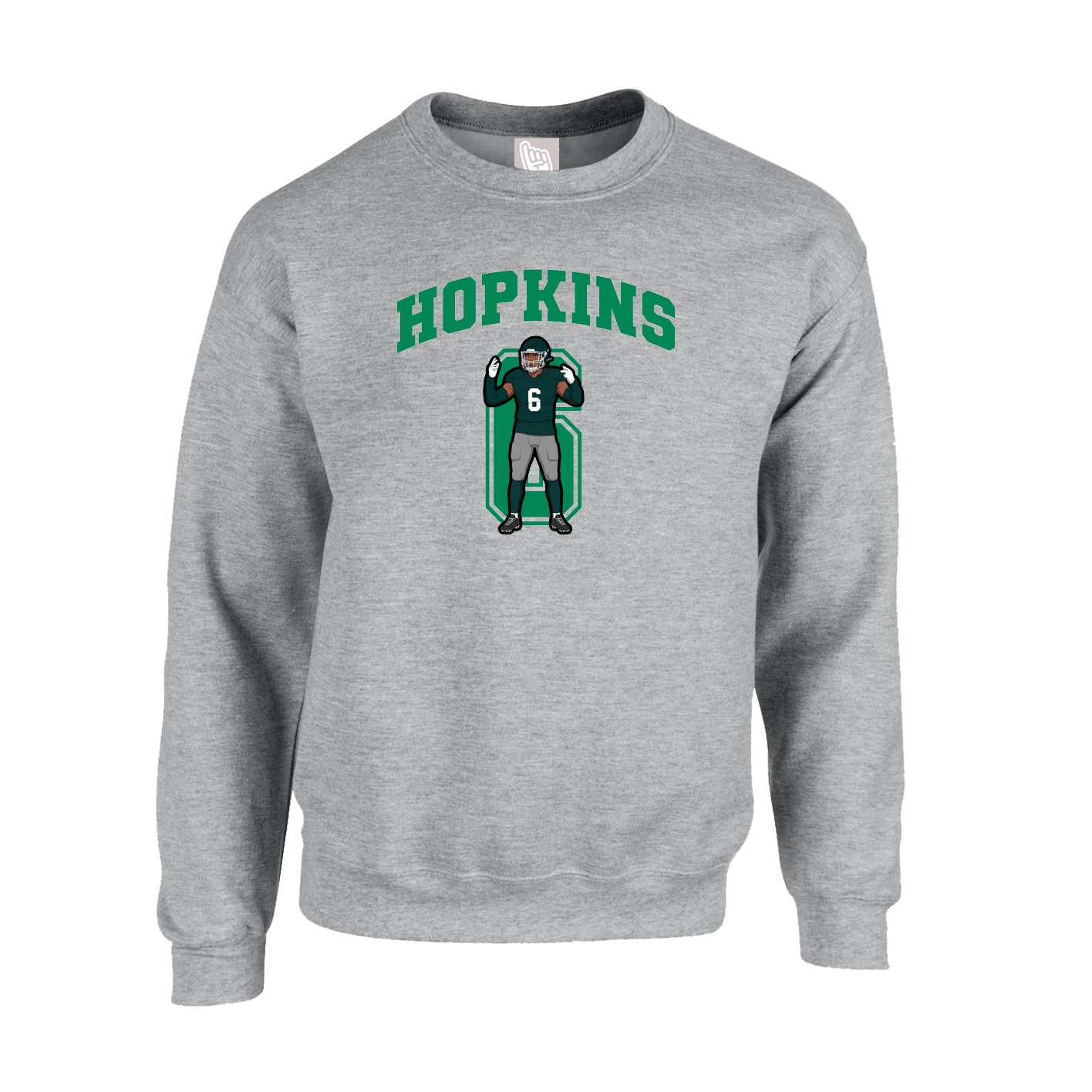 Fleece Crew — Number in Grey