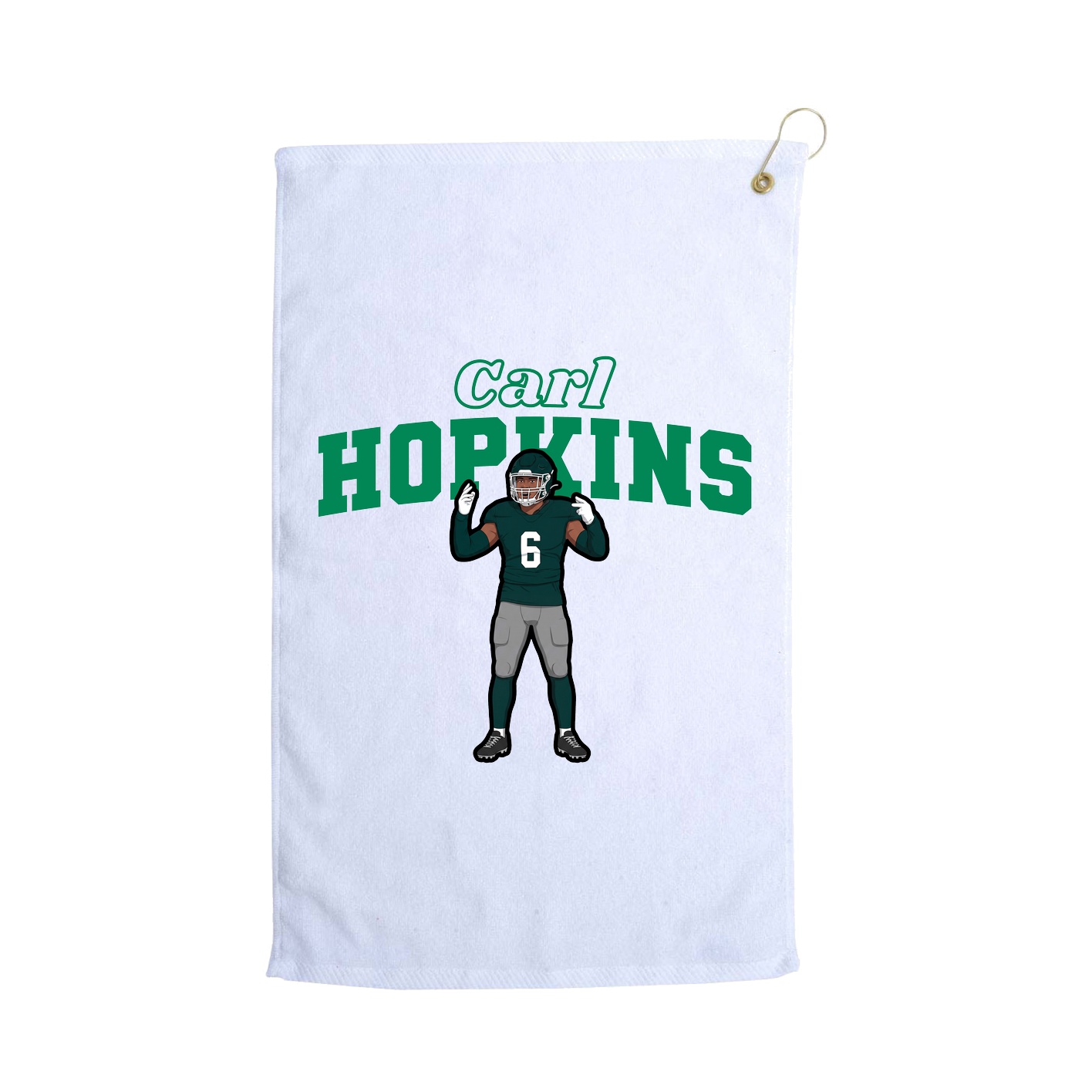 Golf Towel — Name Arch in White
