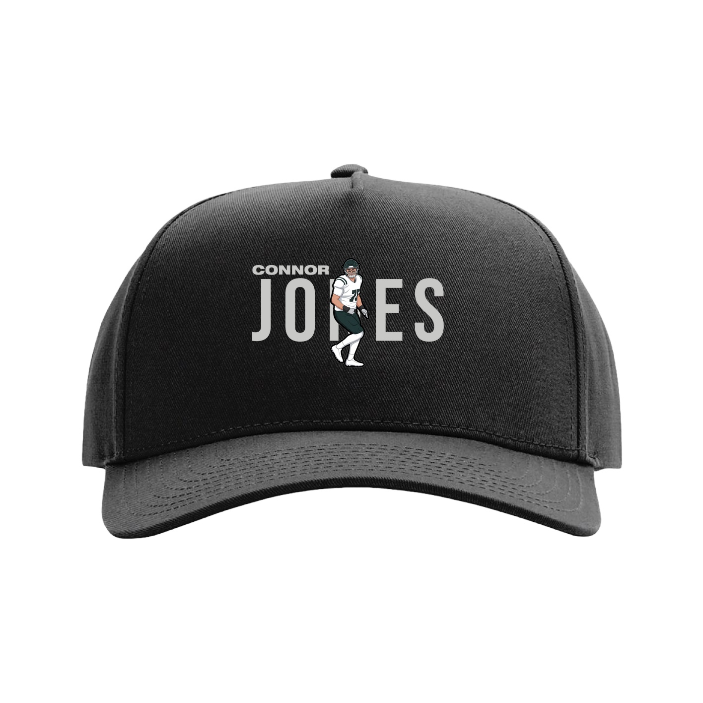 Full Fabric Five-Panel Champ Cap — Player Name in Black