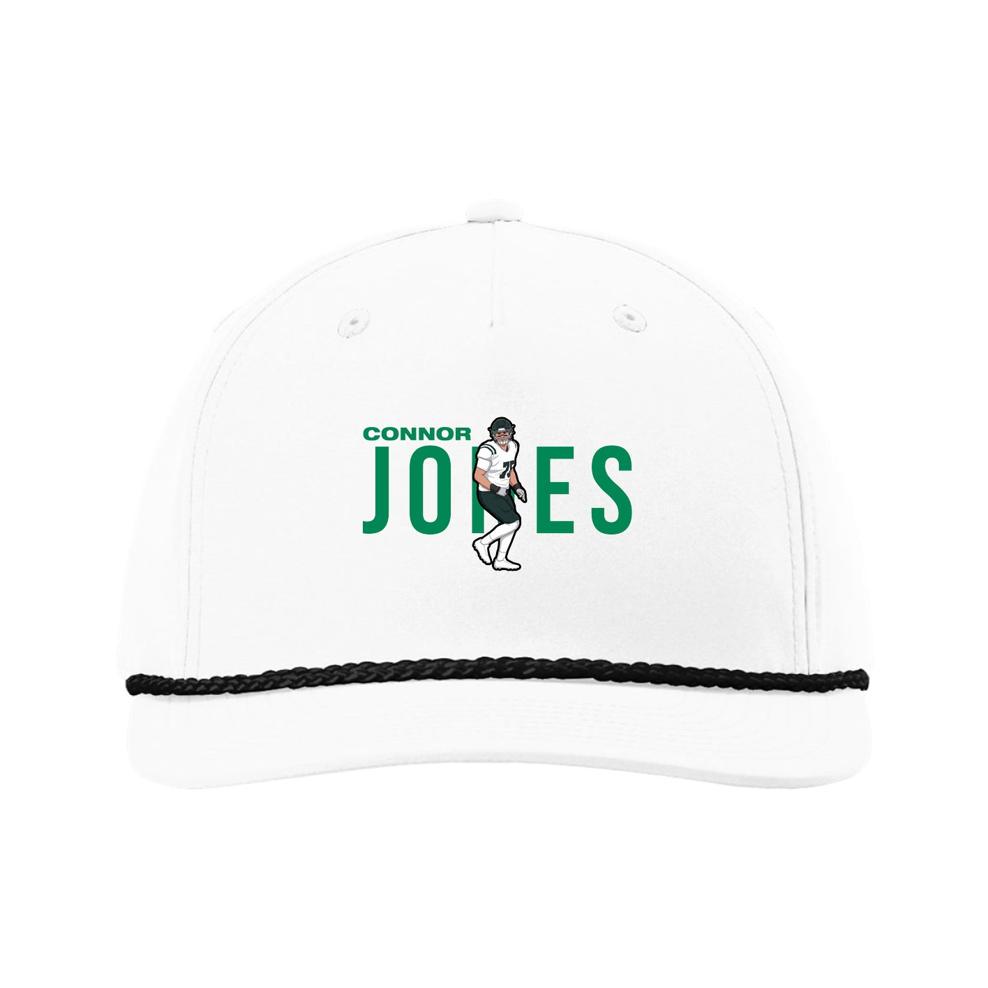 Five-Panel Classic Rope Cap — Player Name in White