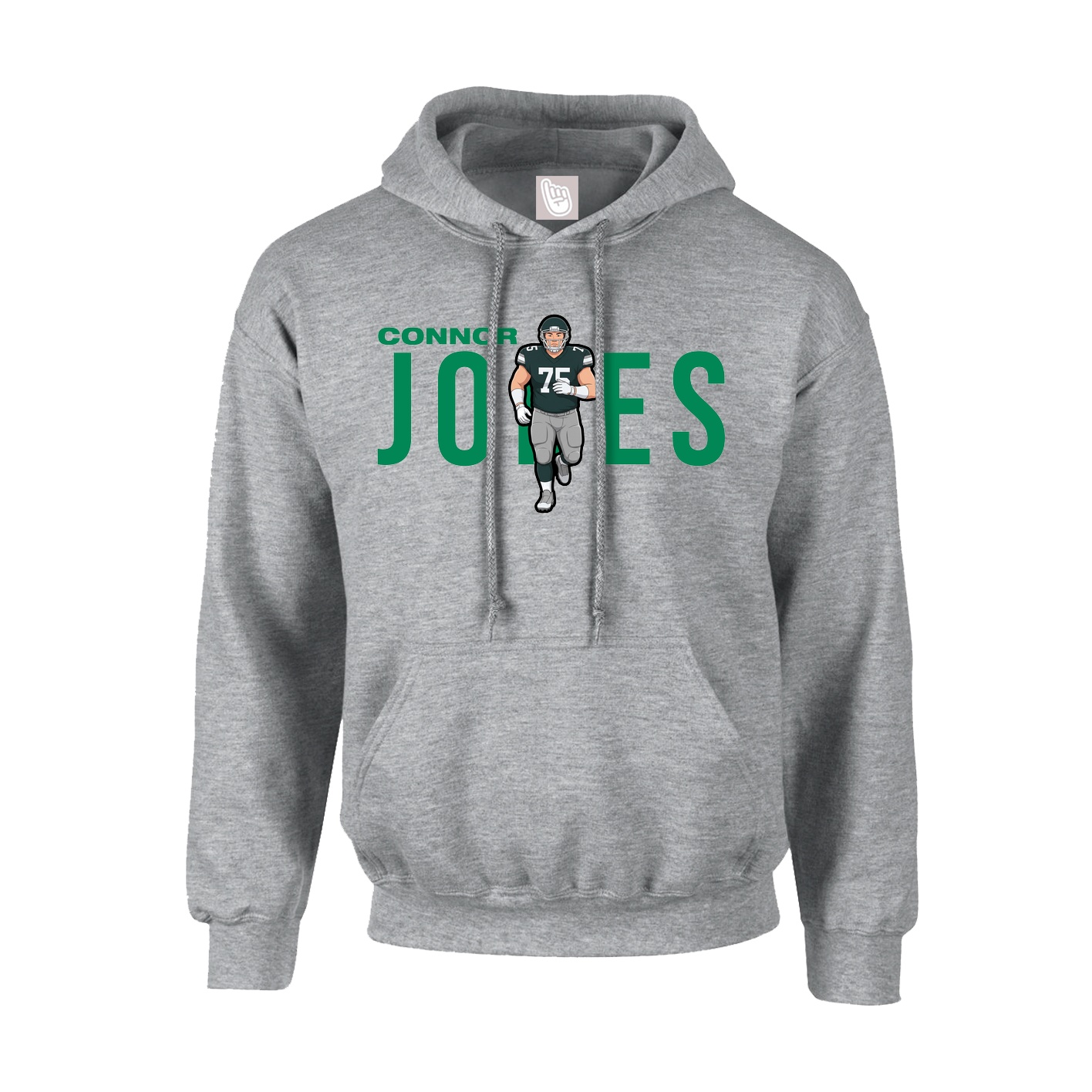 Hoodie — Player Name in Grey