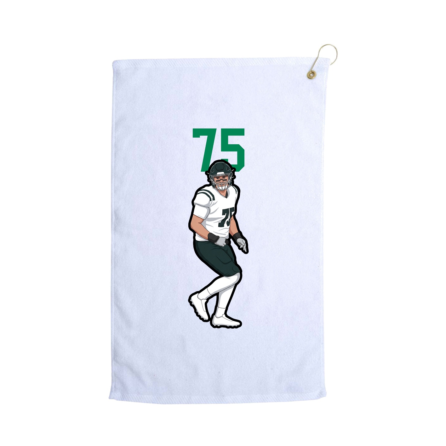 Golf Towel — Number Top in White