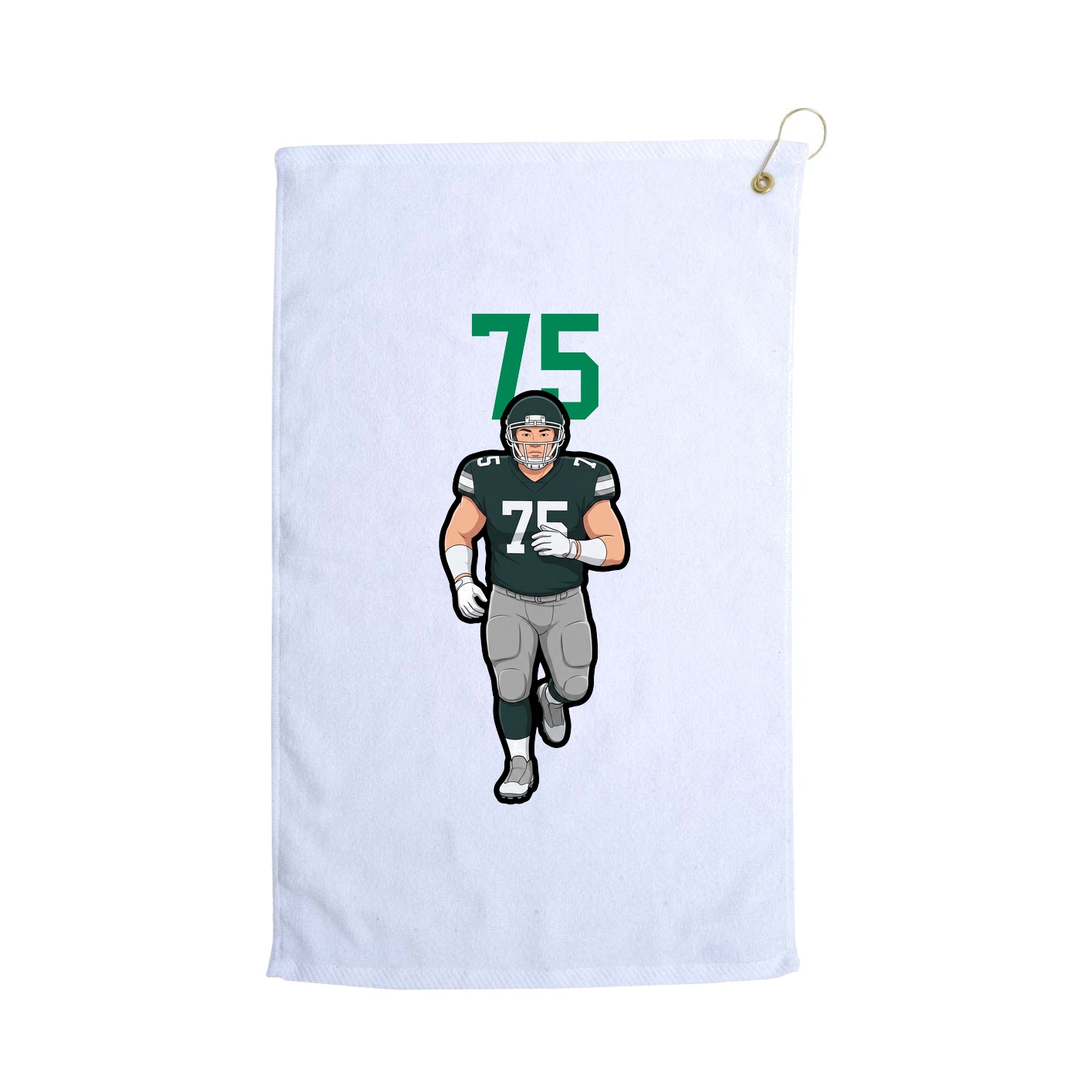 Golf Towel — Number Top in White