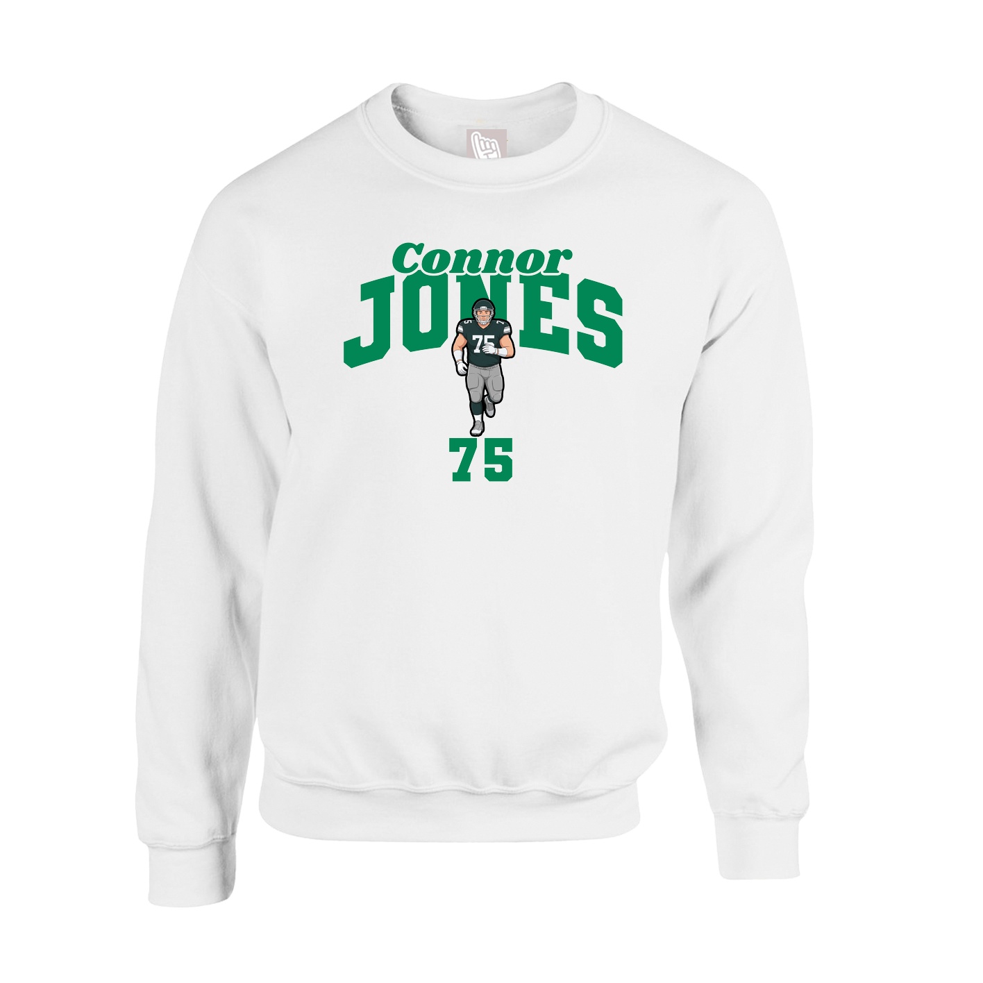 Fleece Crew — Signature Arch in White