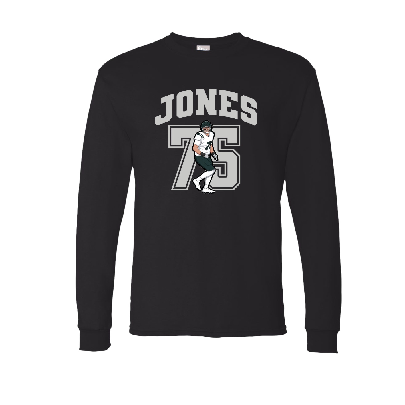 Long Sleeve Tee — Number in Black