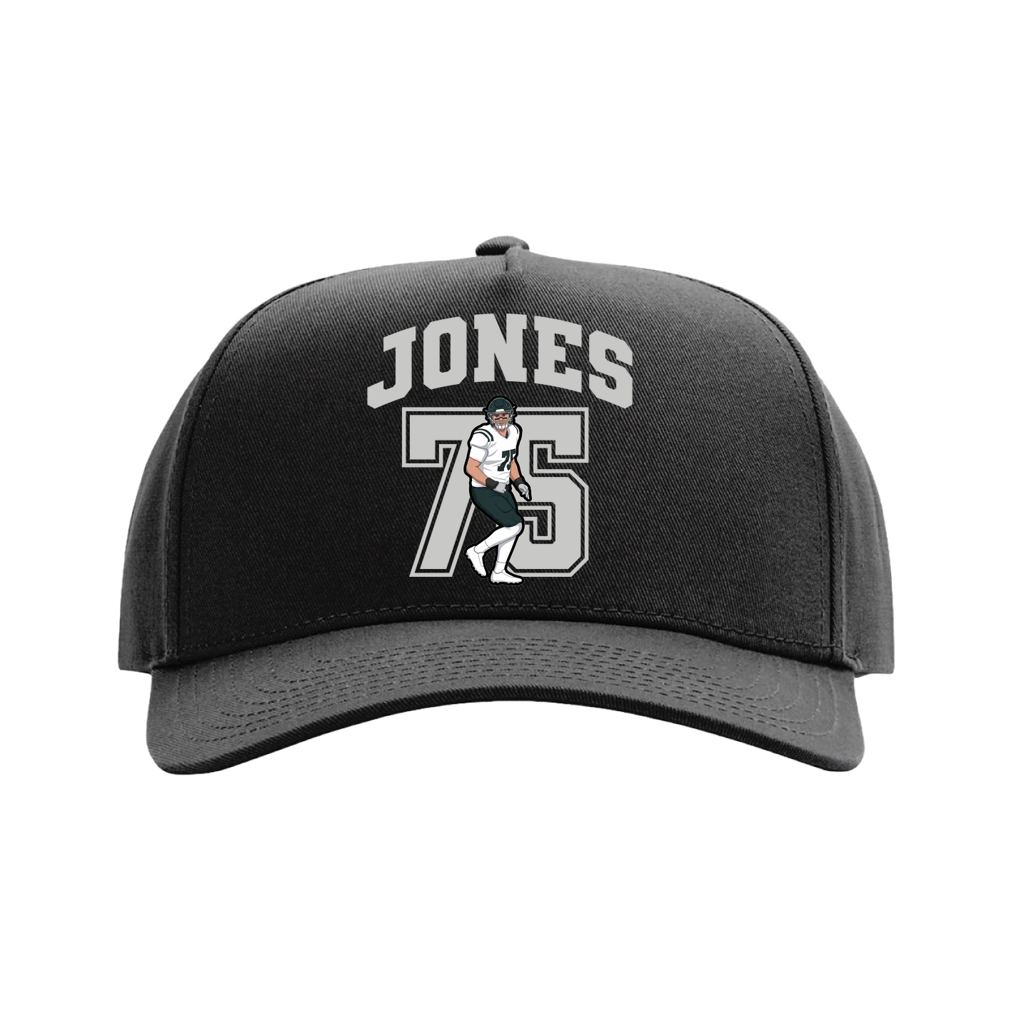 Full Fabric Five-Panel Champ Cap — Number in Black