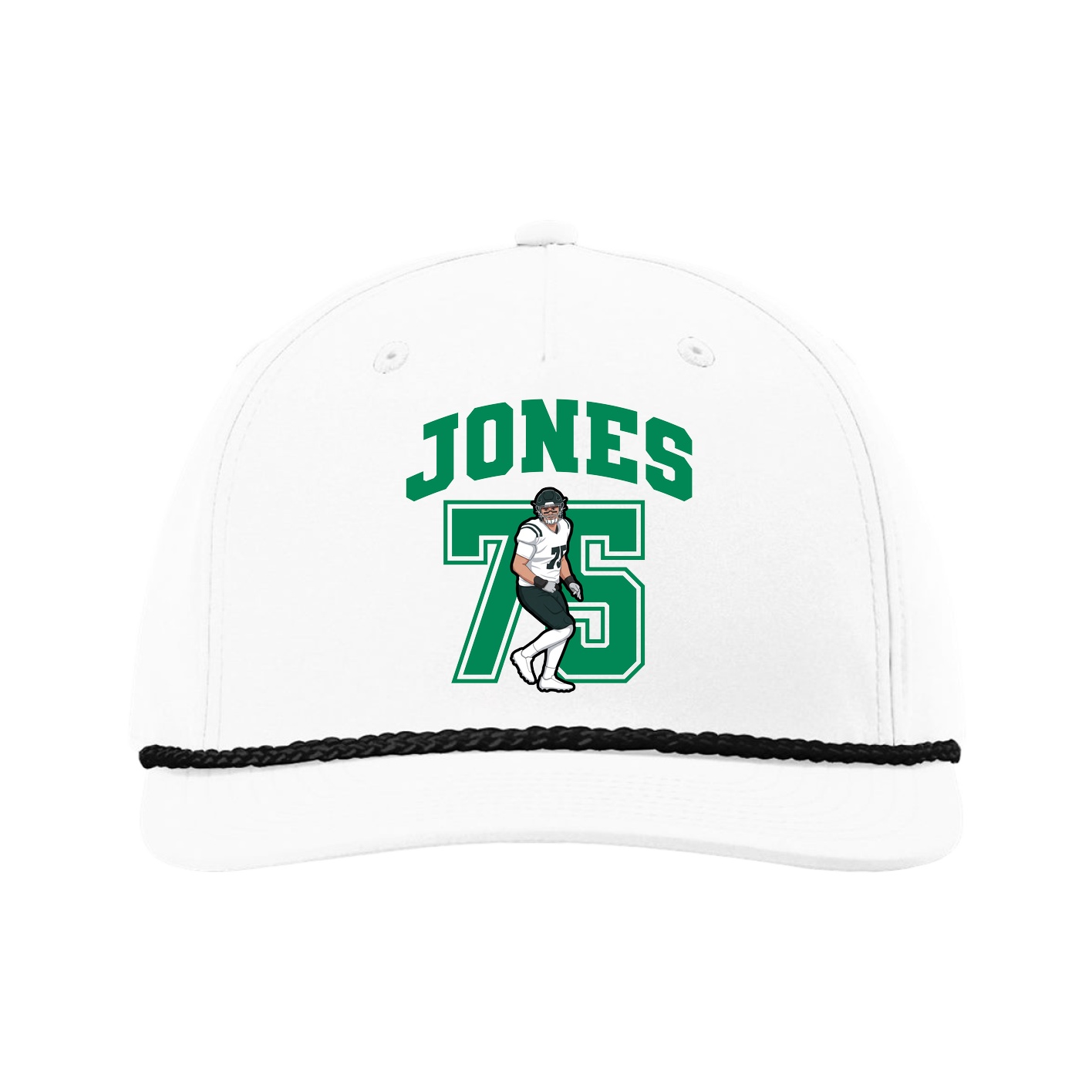 Five-Panel Classic Rope Cap — Number in White