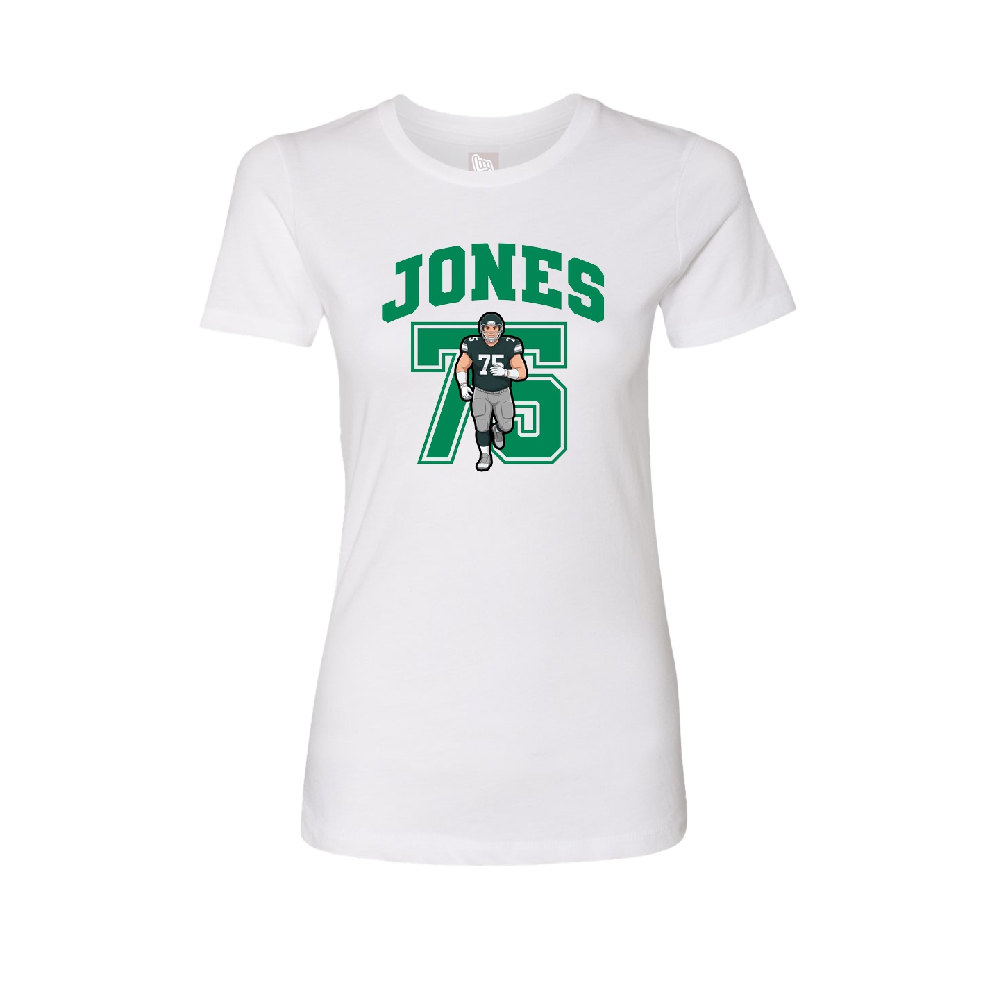 Fitted Women's Tee — Number in White