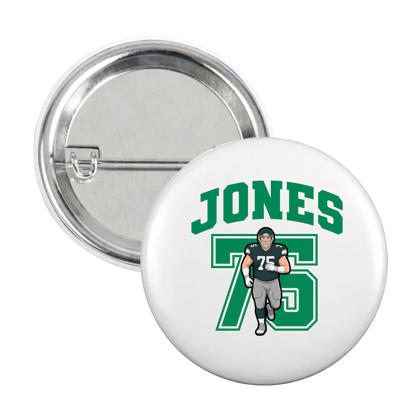 Game Day Button — Number in White