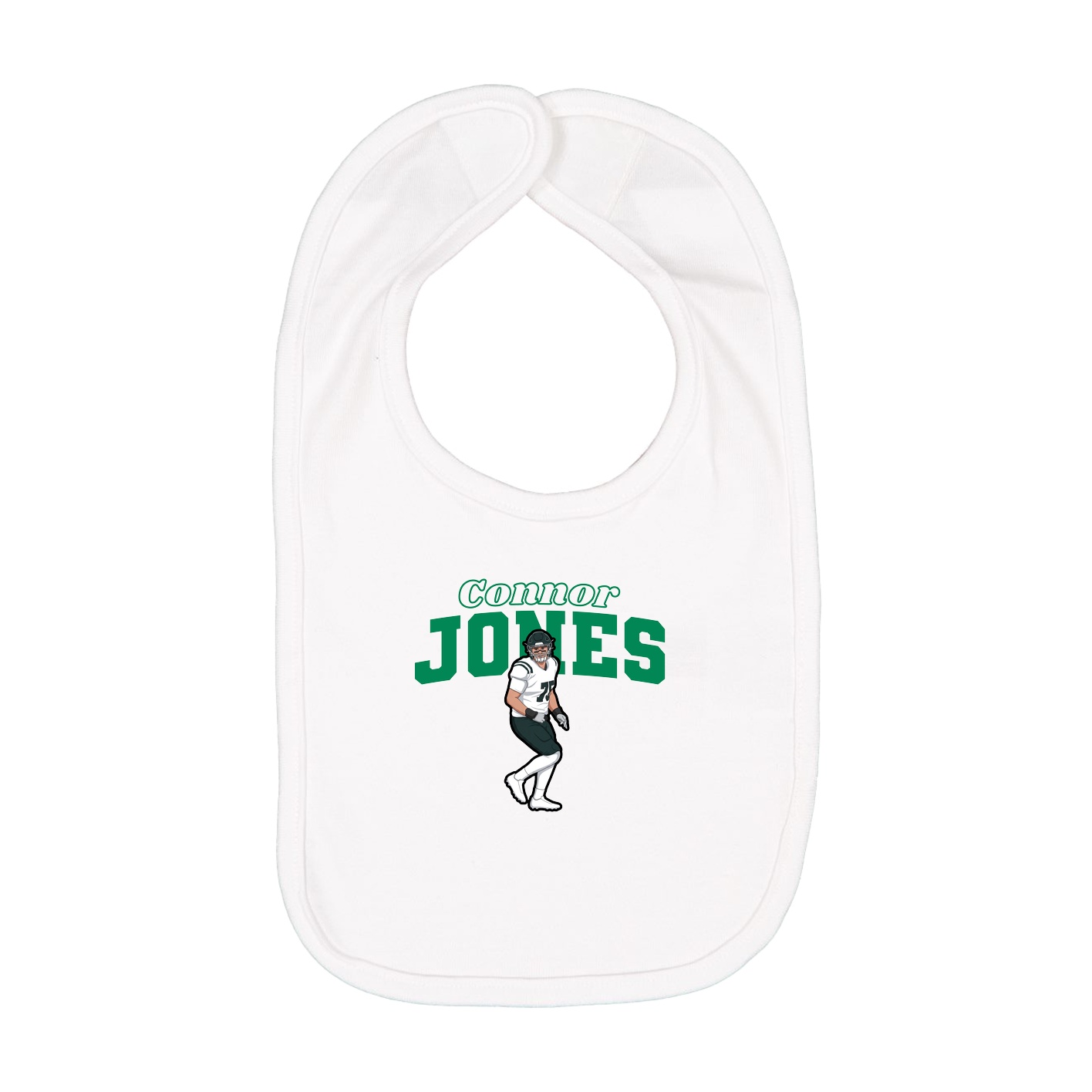 Infant Bib — Name Arch in White