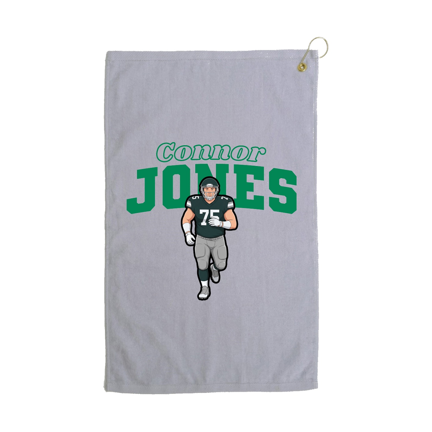 Golf Towel — Name Arch in Grey