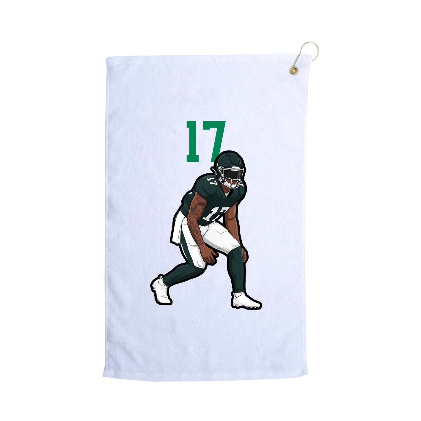 Golf Towel — Number Top in White