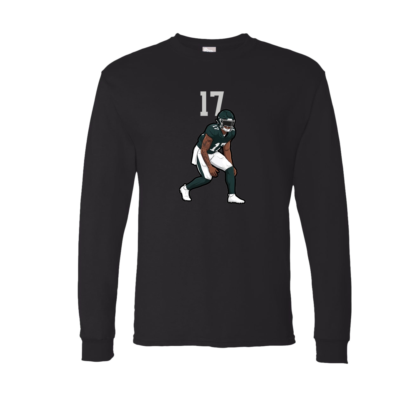 Long Sleeve Tee — Number Top in Black