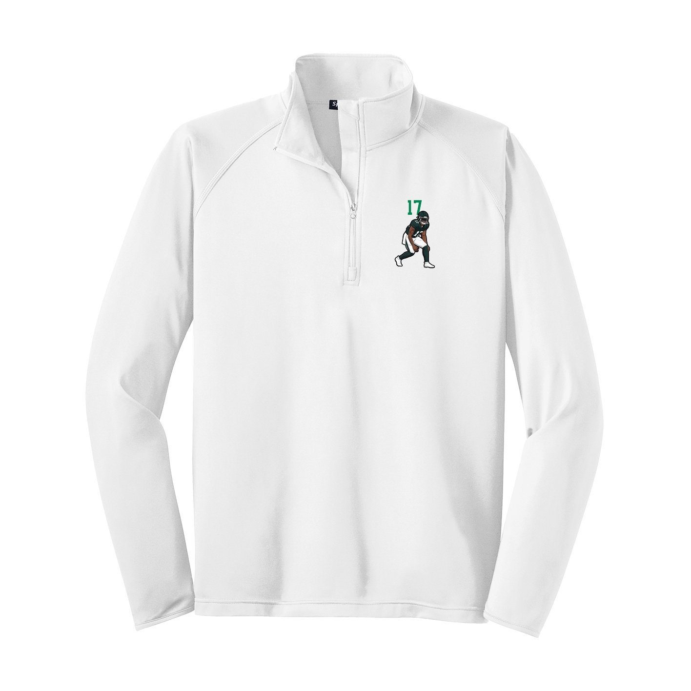 Q-Zip Pullover — Number Top in White