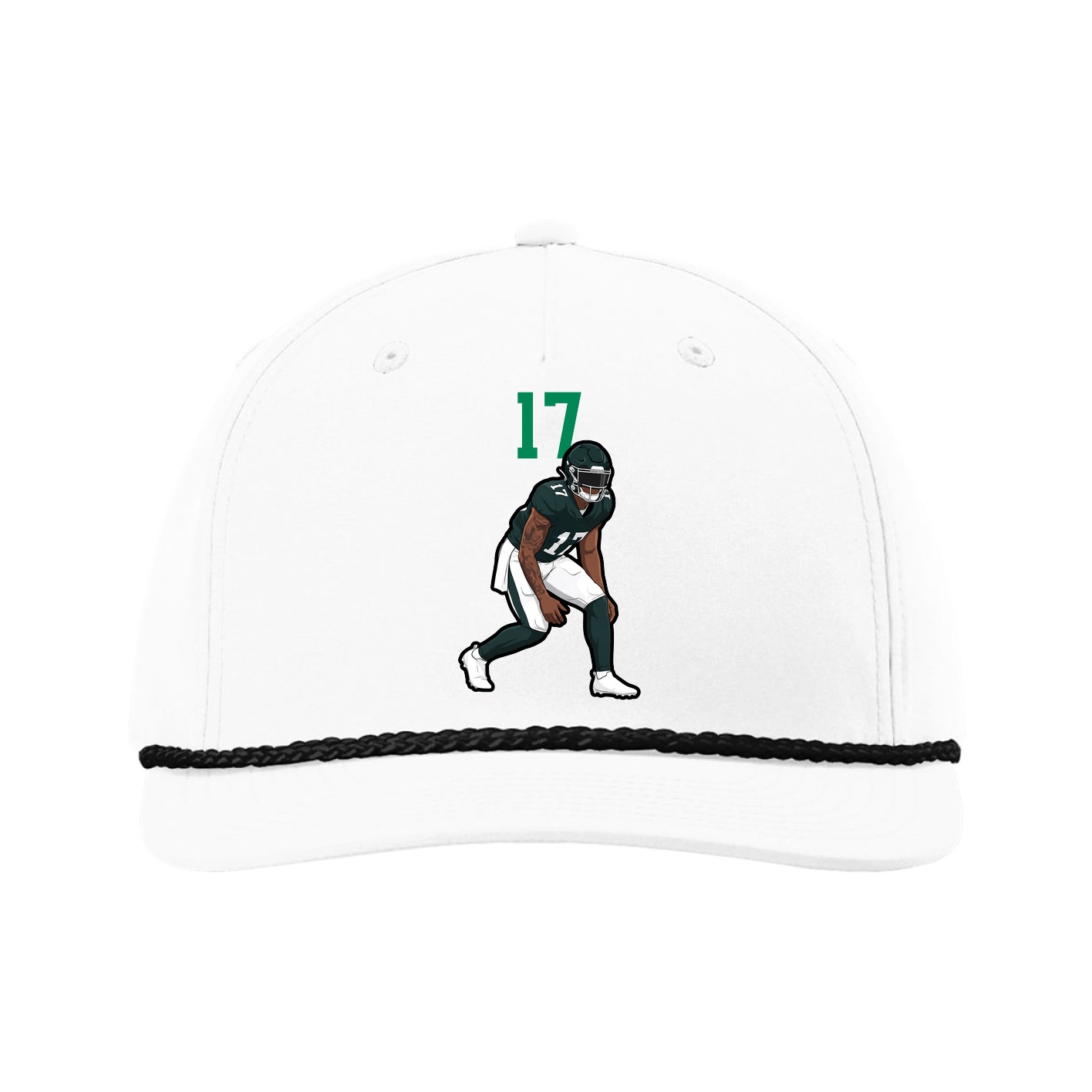 Five-Panel Classic Rope Cap — Number Top in White
