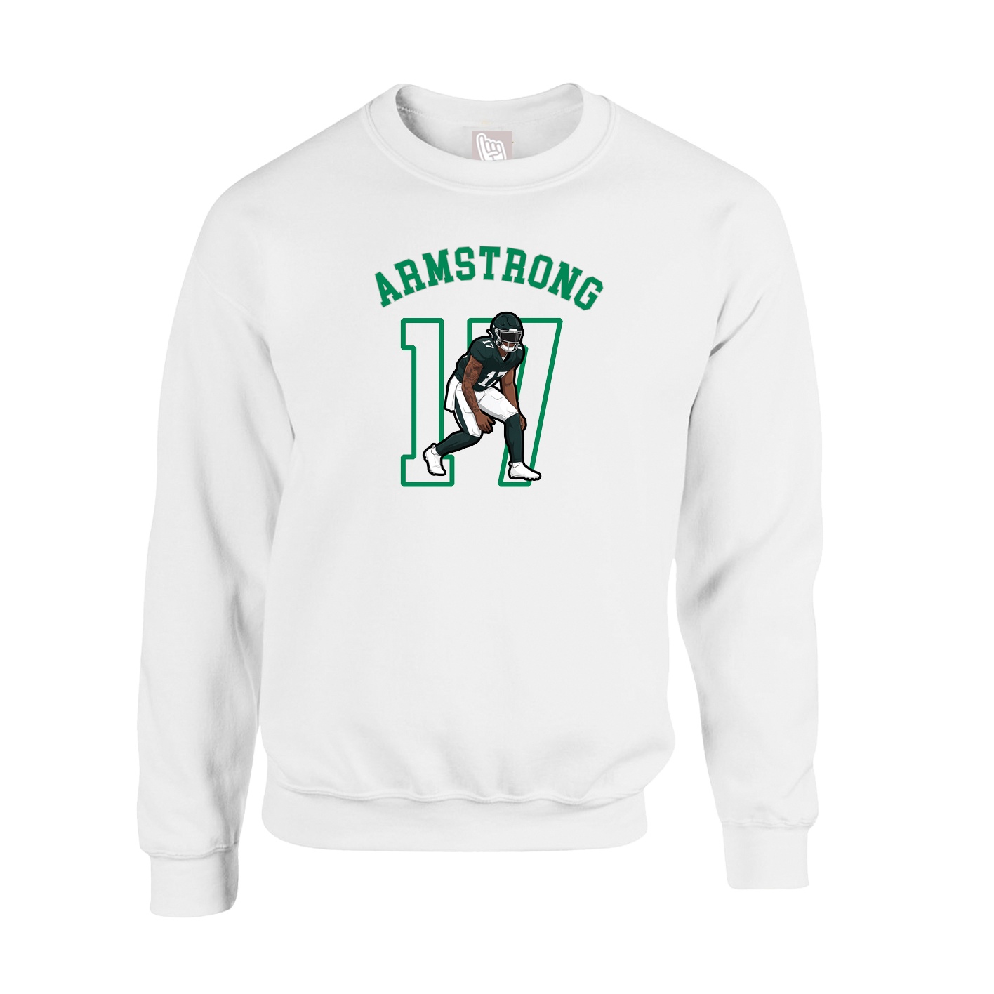 Fleece Crew — Shirsey Arch in White