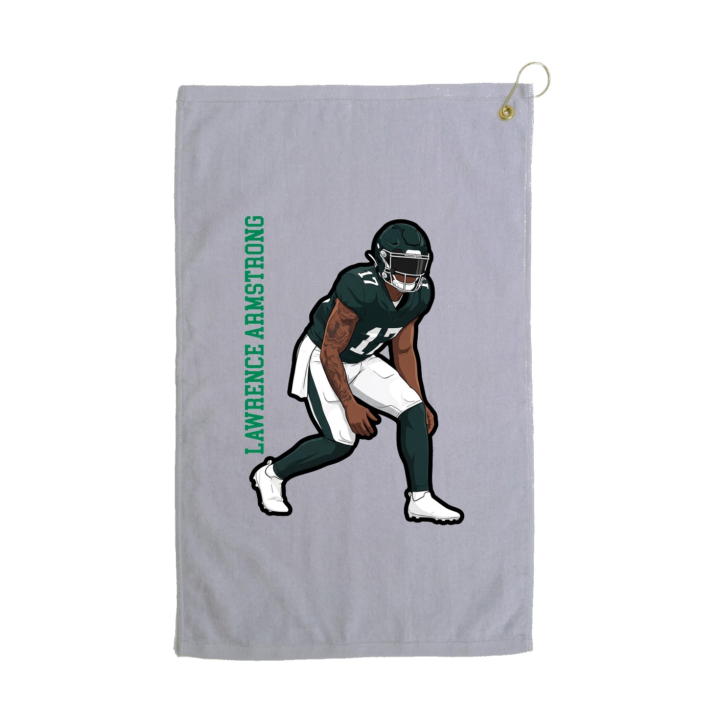 Golf Towel — Name Vertical in Grey