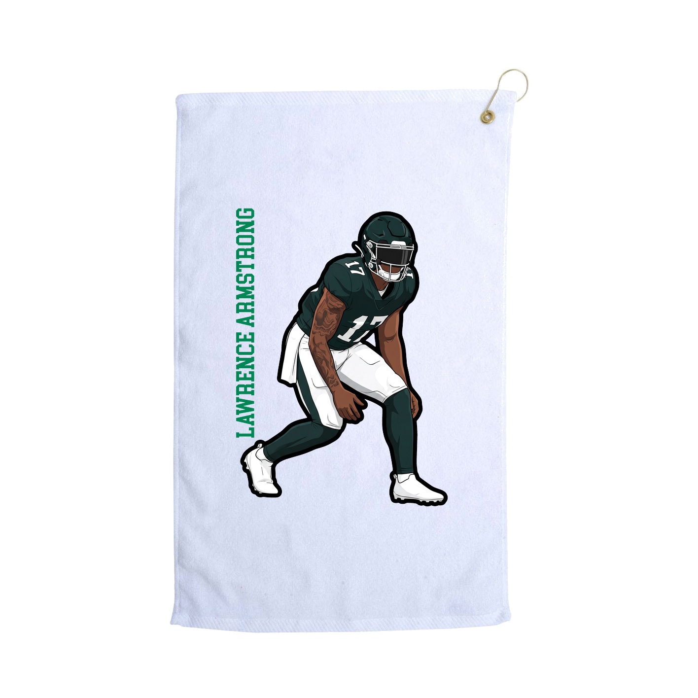 Golf Towel — Name Vertical in White
