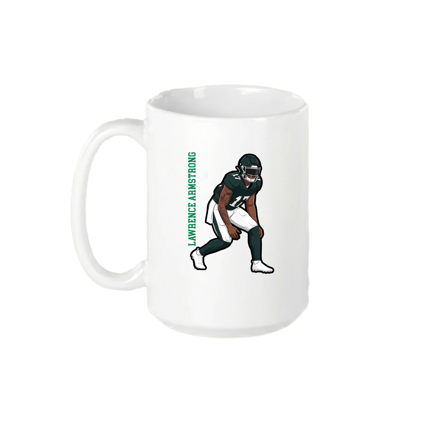 15oz Coffee Mug — Name Vertical in White