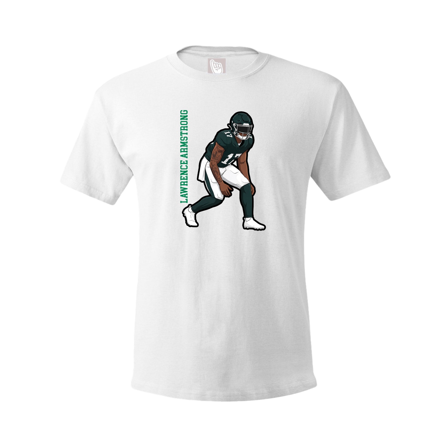 Tee — Name Vertical in White