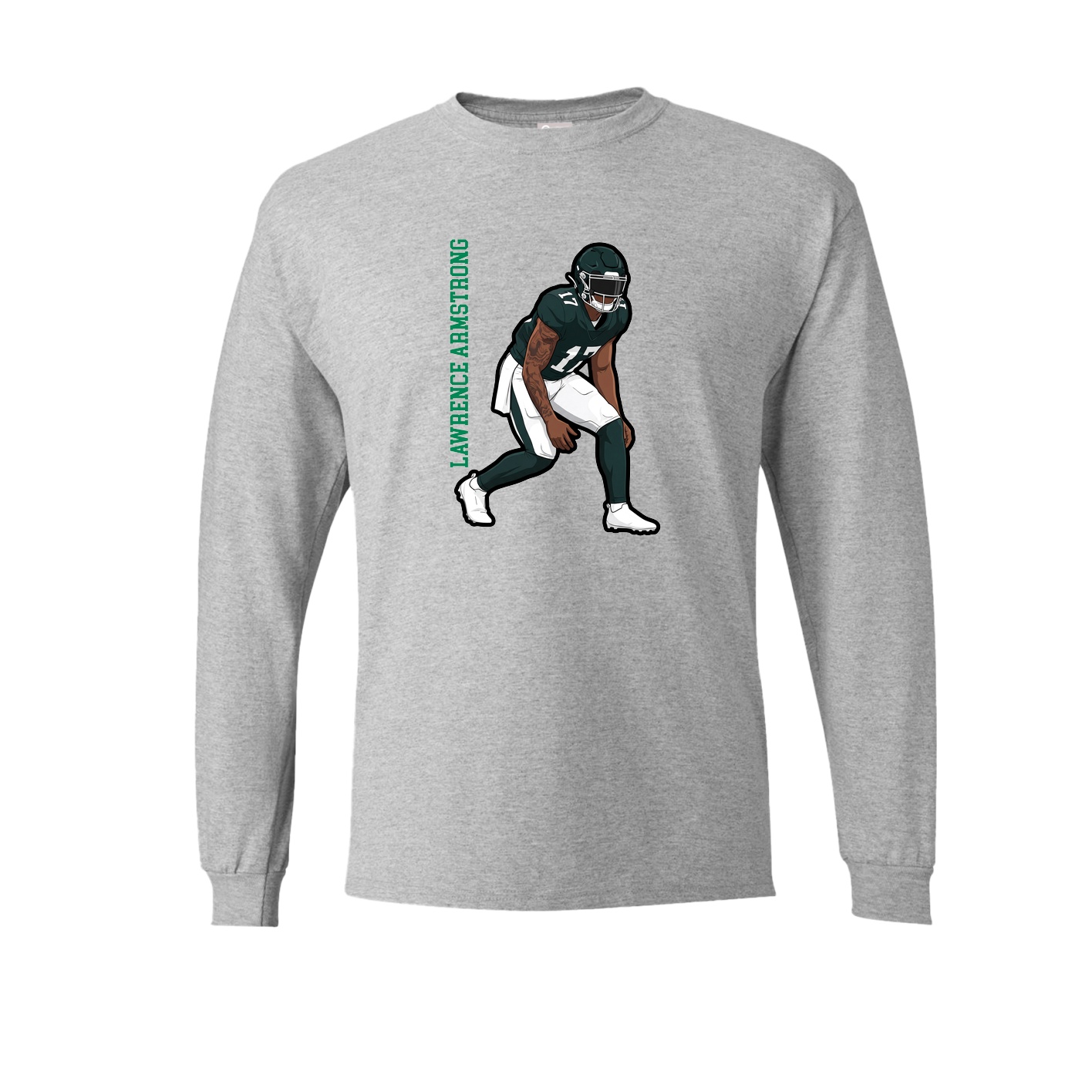 Long Sleeve Tee — Name Vertical in Grey