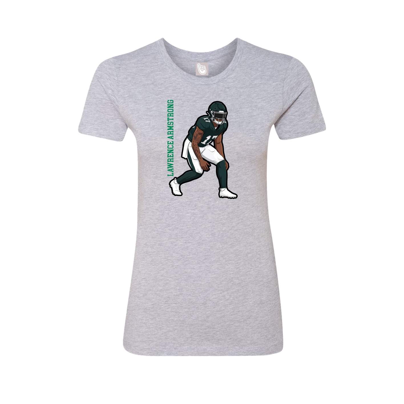 Womens Tee — Name Vertical in Grey