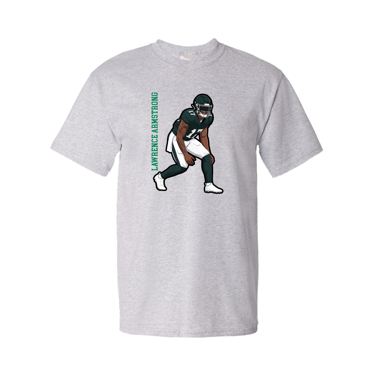 Youth Tee — Name Vertical in Grey