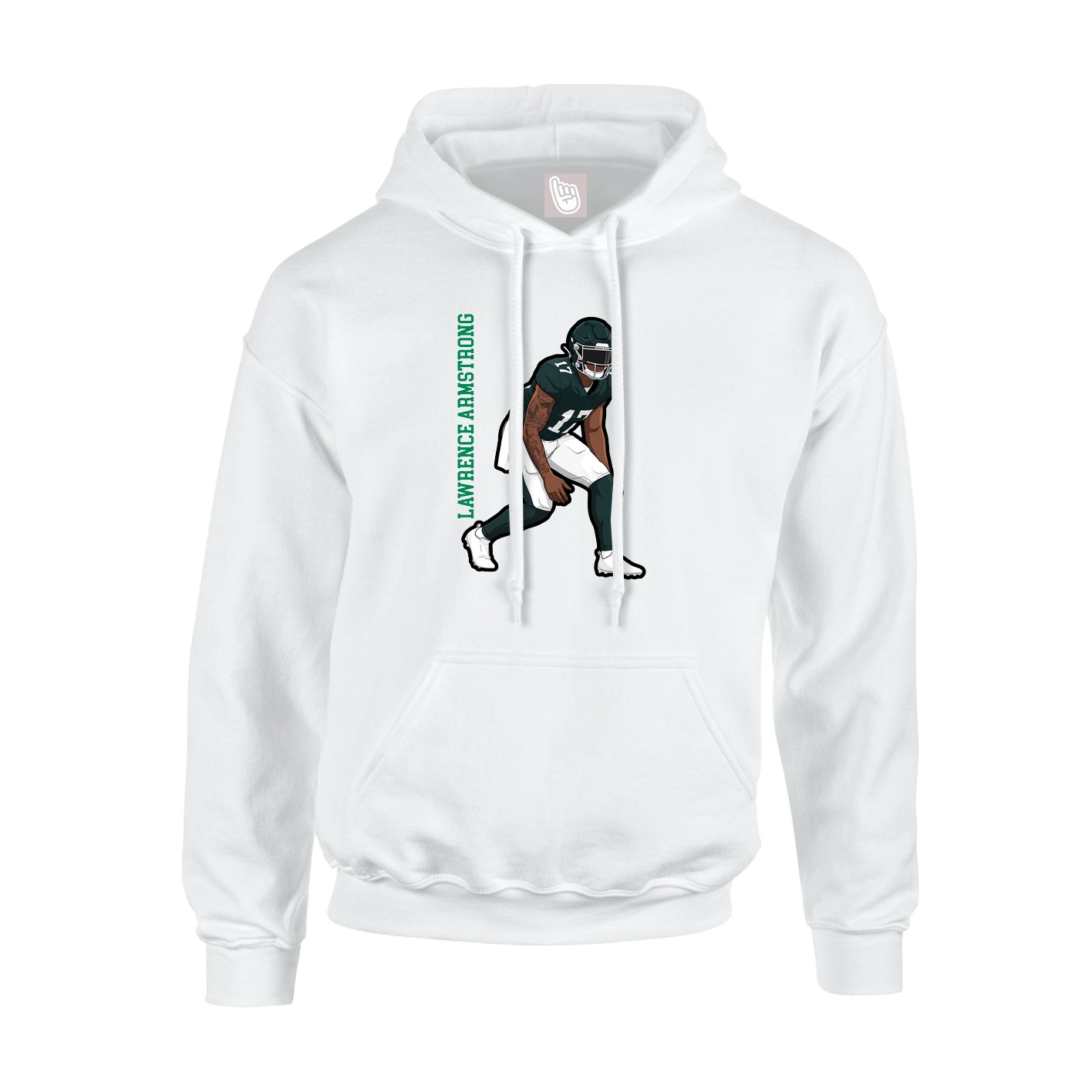 Hoodie — Name Vertical in White
