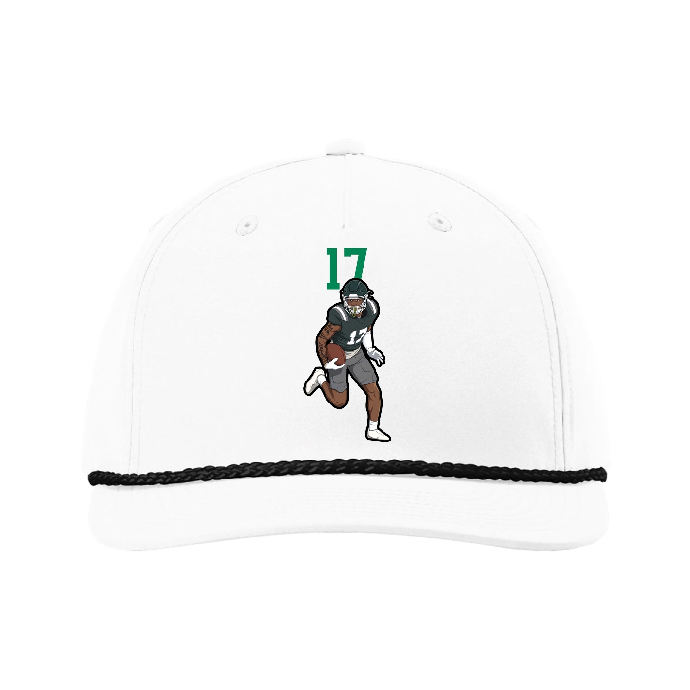 Five-Panel Classic Rope Cap — Number Top in White