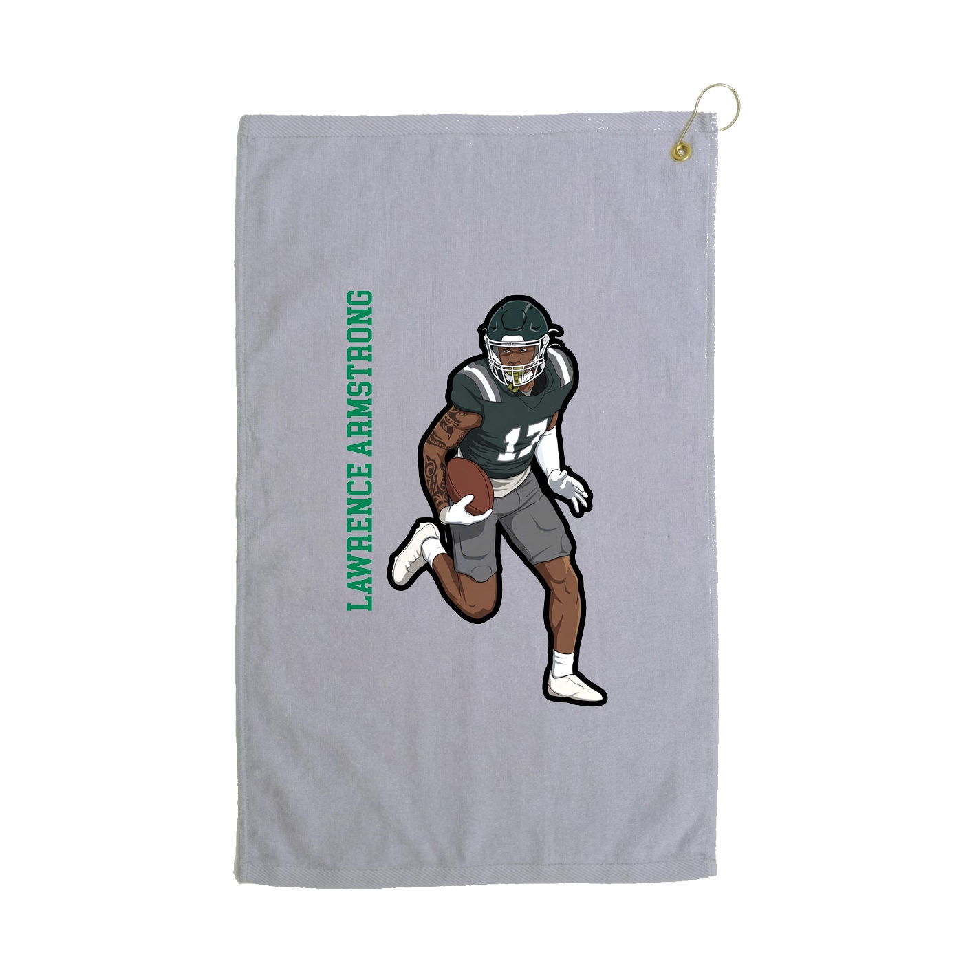 Golf Towel — Name Vertical in Grey