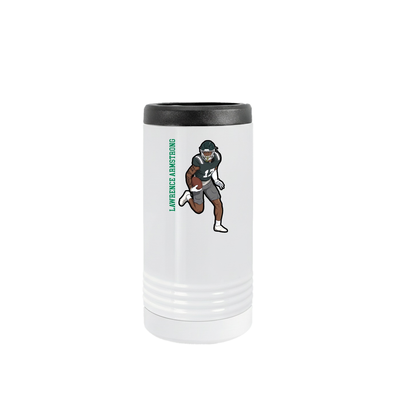 Slim Beverage Holder — Name Vertical in White