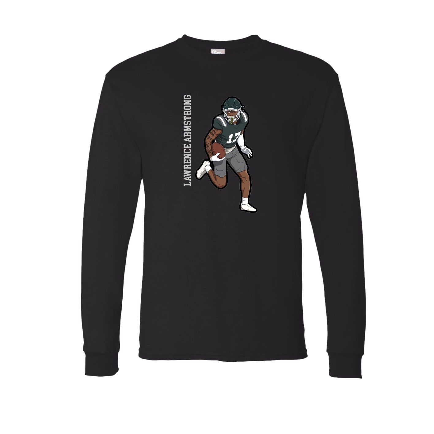 Long Sleeve Tee — Name Vertical in Black