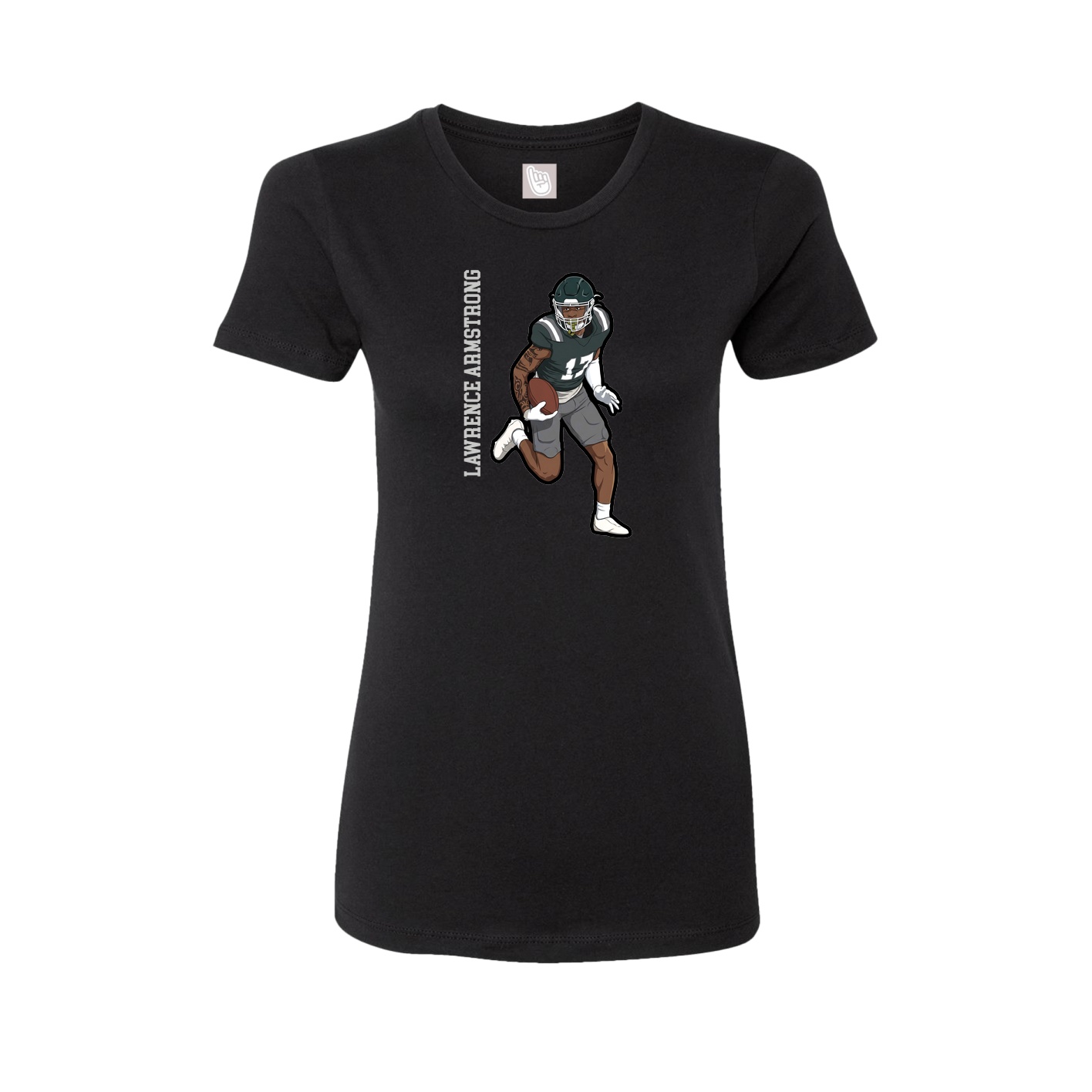 Womens Tee — Name Vertical in Black