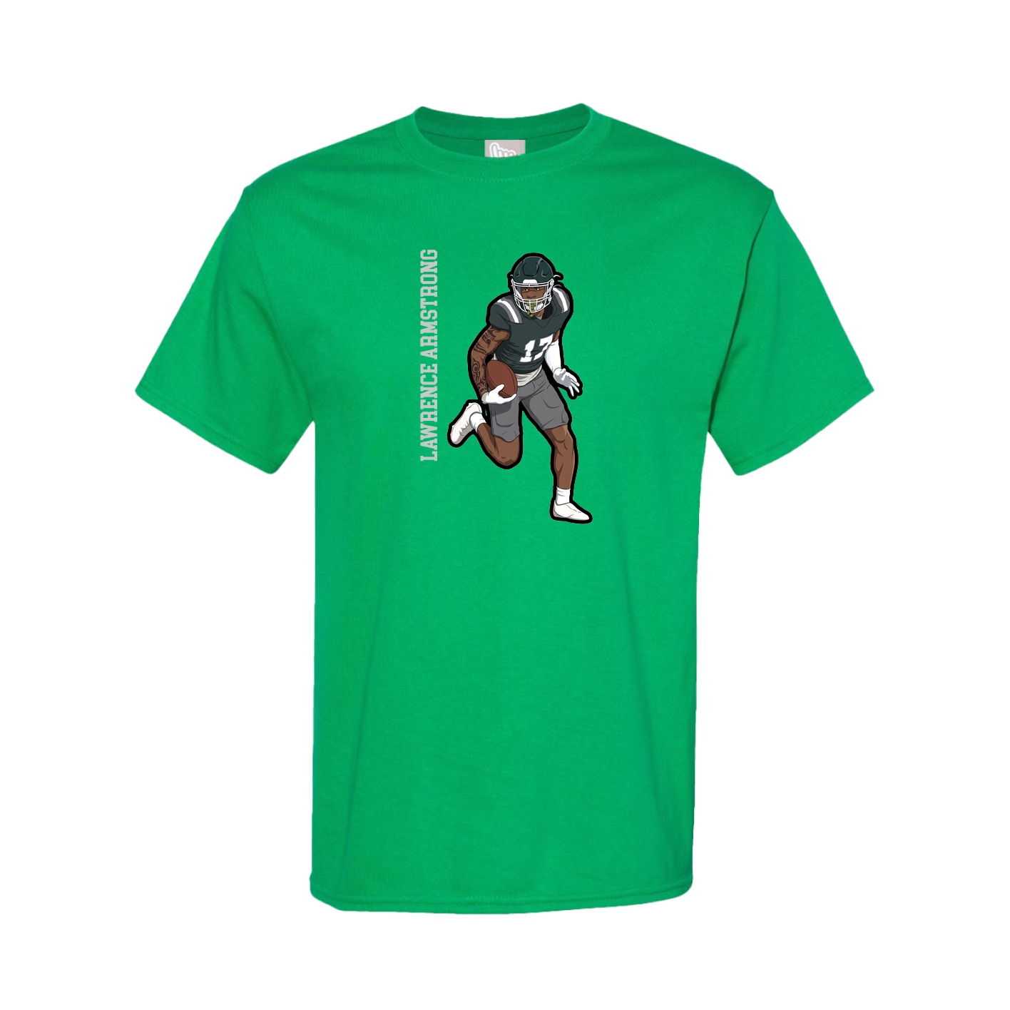 Youth Tee — Name Vertical in Green