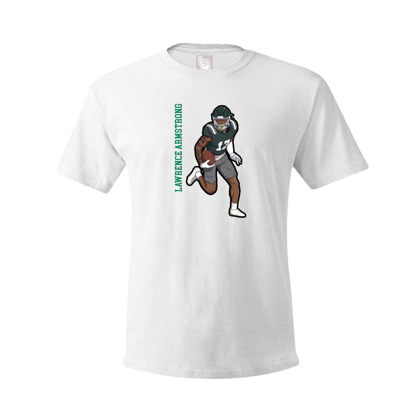Youth Tee — Name Vertical in White