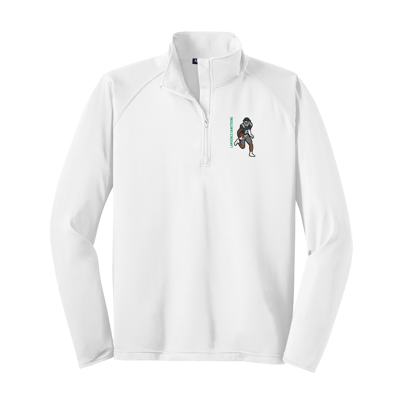 Q-Zip Pullover — Name Vertical in White