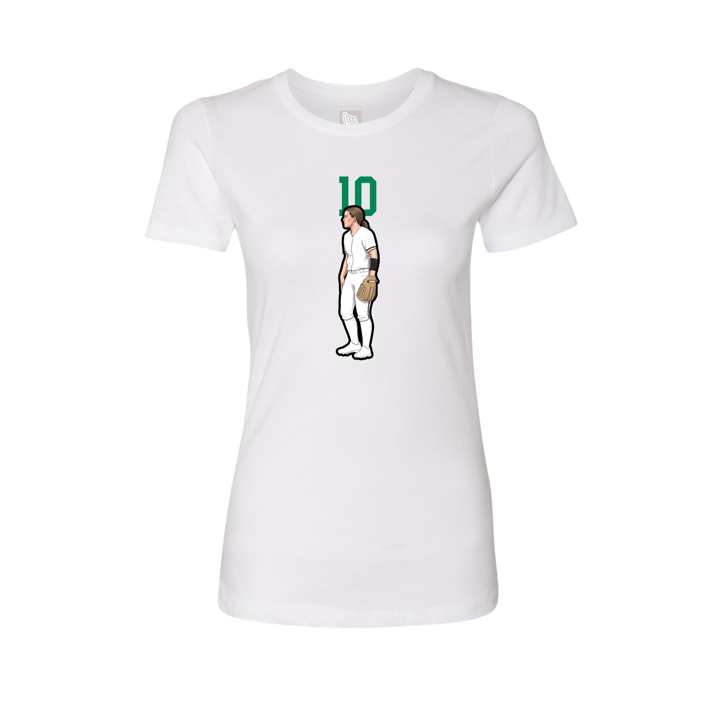 Fitted Women's Tee — Number Top in White