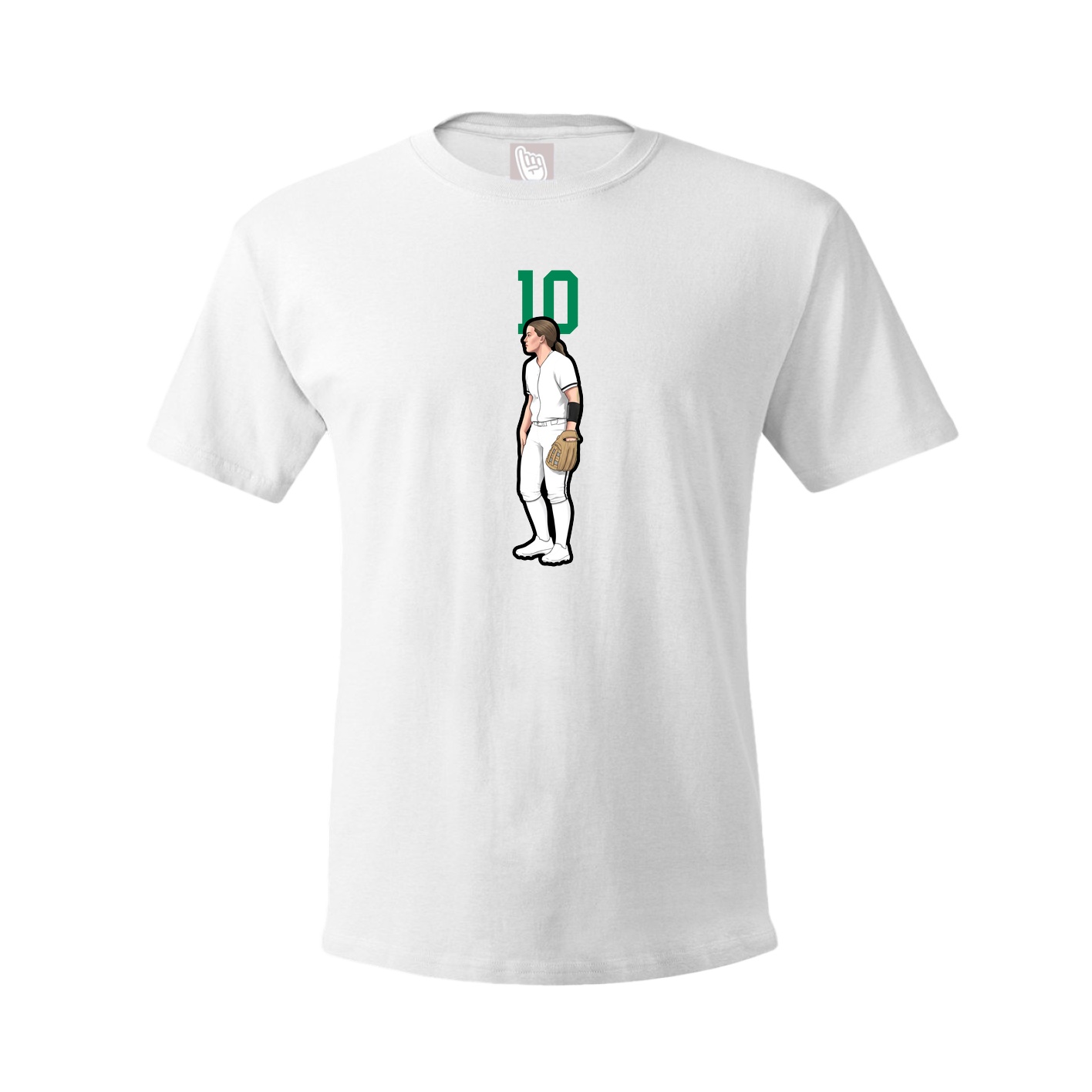 Youth Tee — Number Top in White