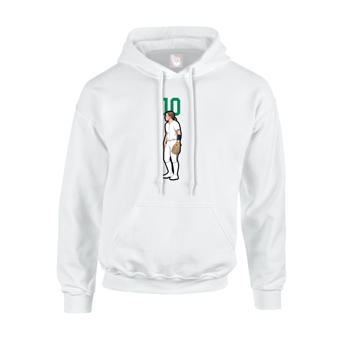 Youth Hoodie — Number Top in White
