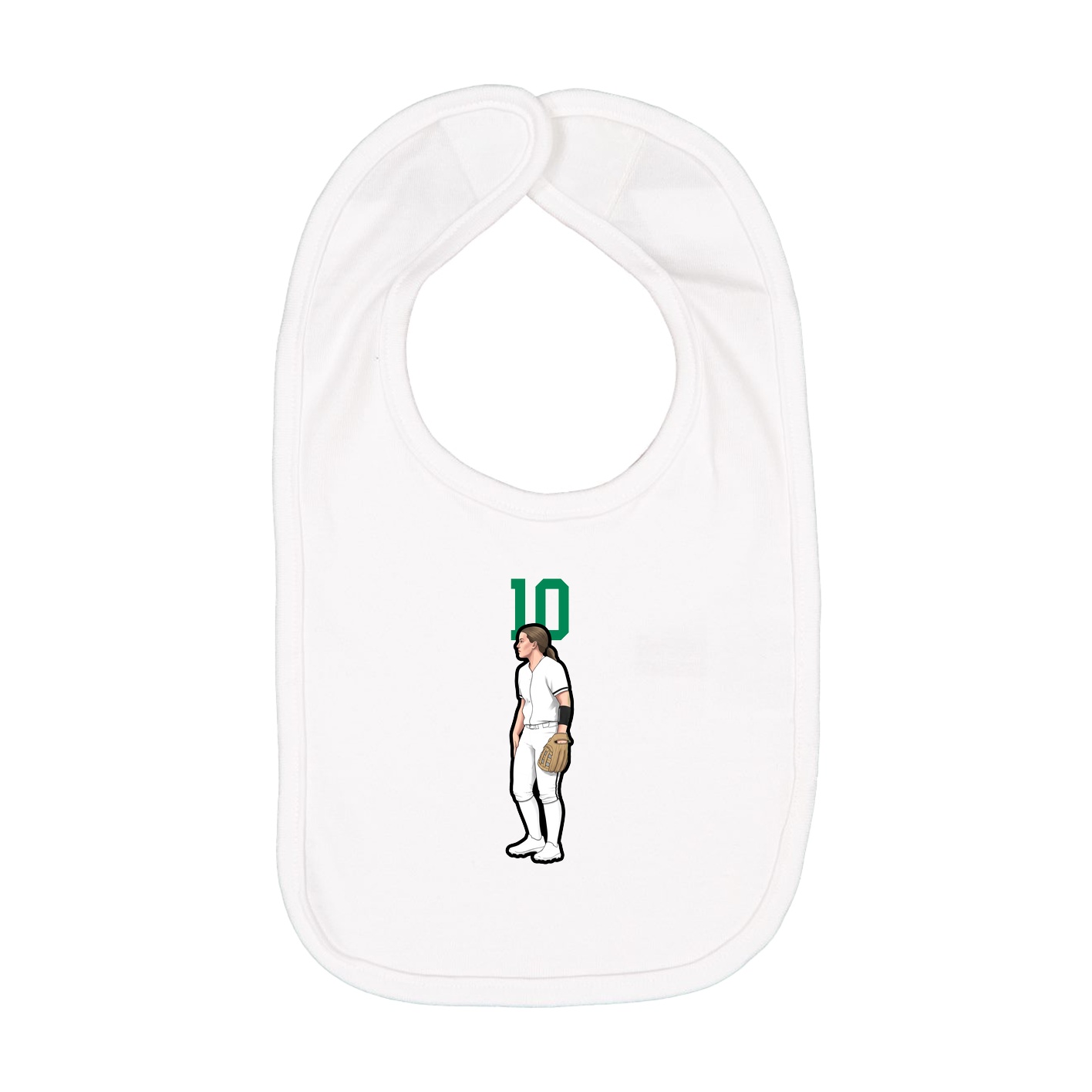 Infant Bib — Number Top in White