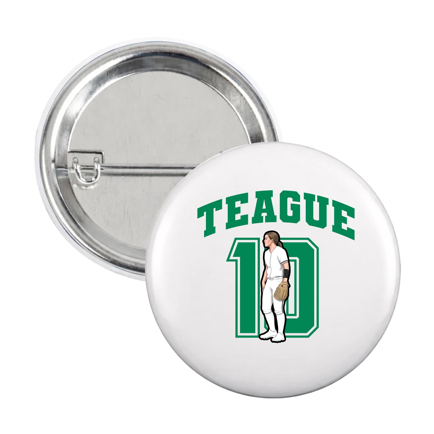 Game Day Button — Number in White