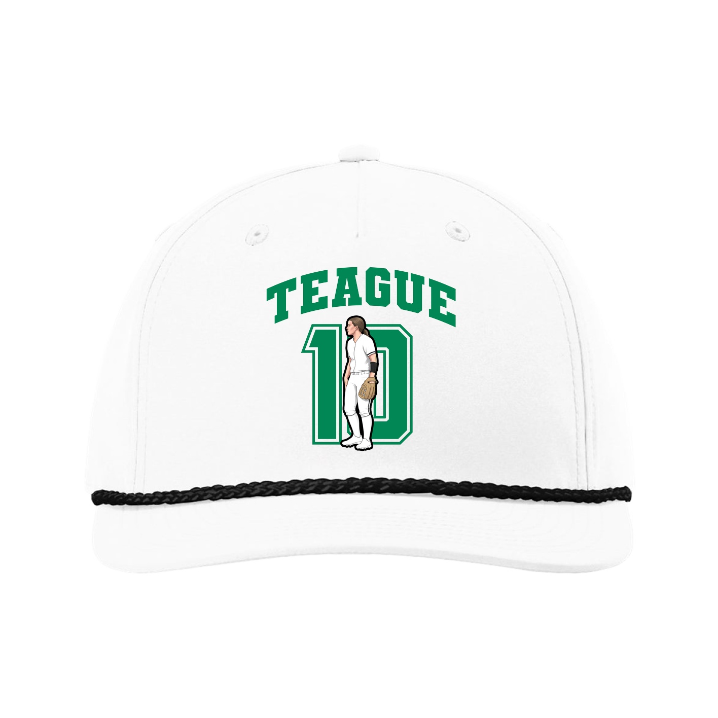Five-Panel Classic Rope Cap — Number in White