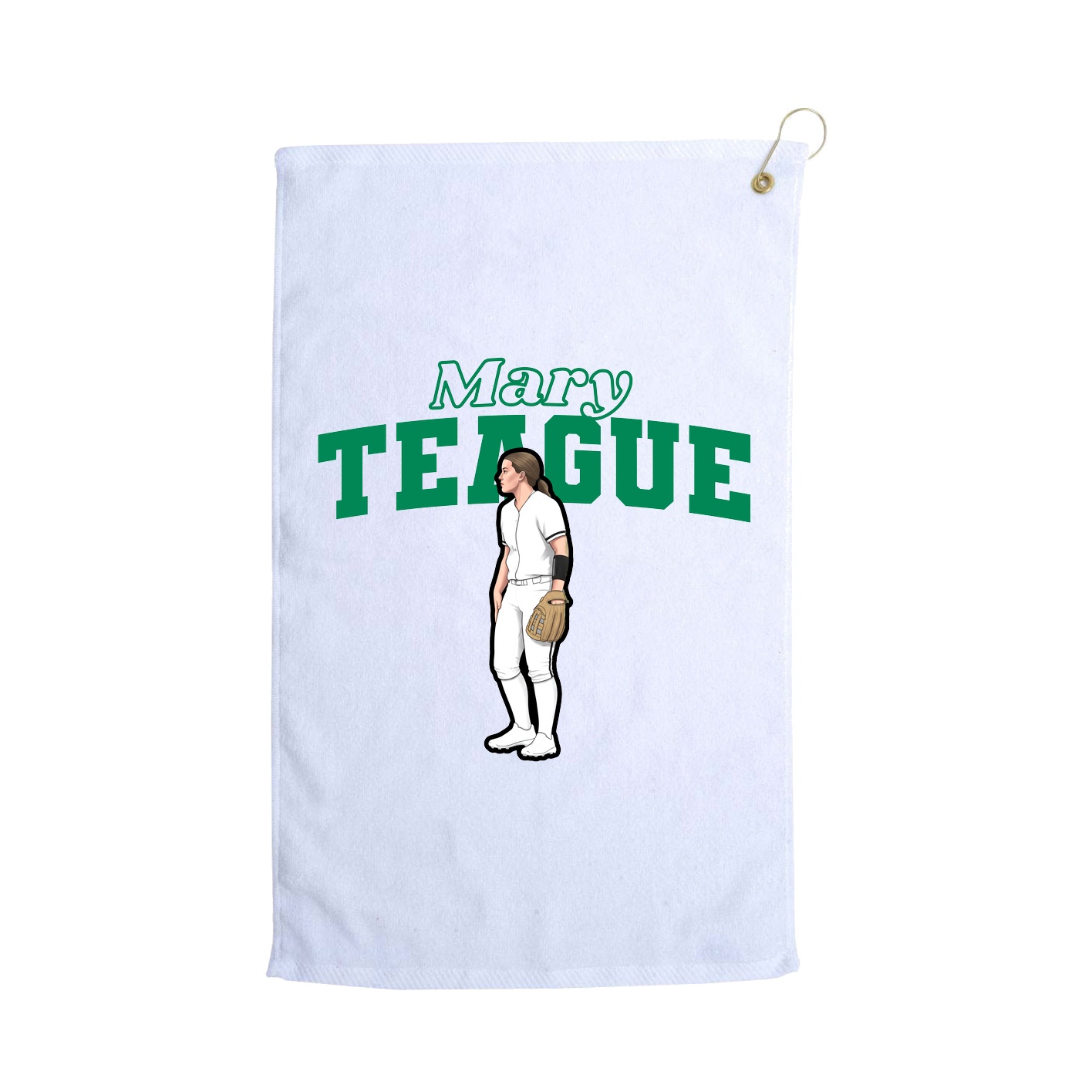 Golf Towel — Name Arch in White