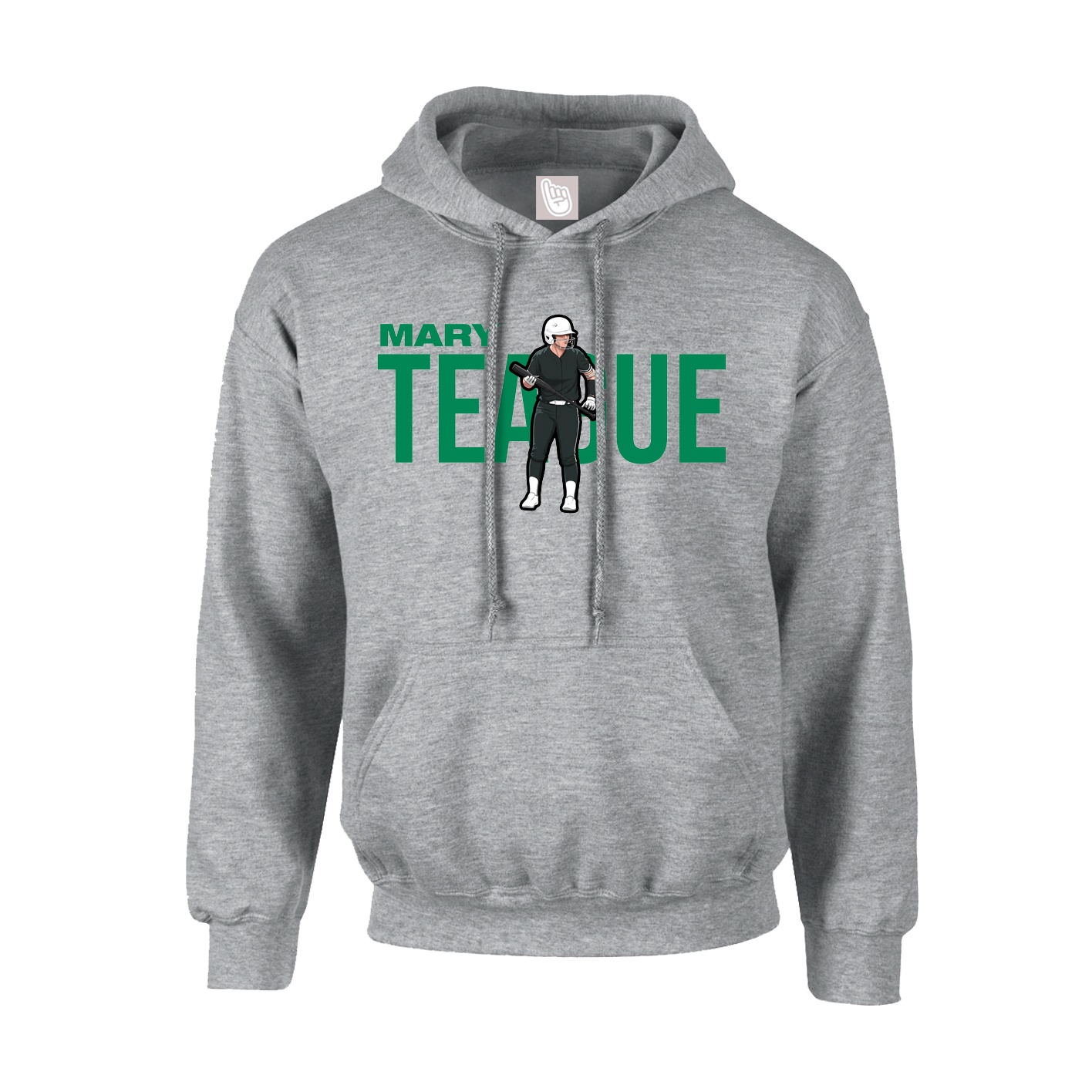 Youth Hoodie — Player Name in Grey
