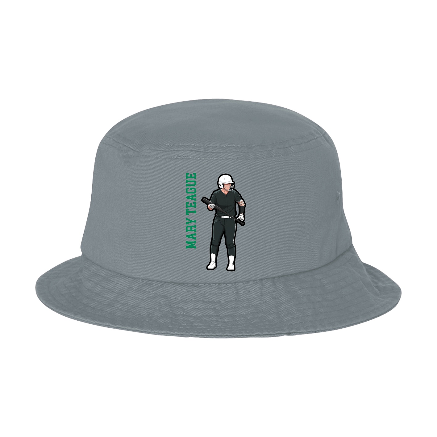 Bucket Cap — Name Vertical in Grey
