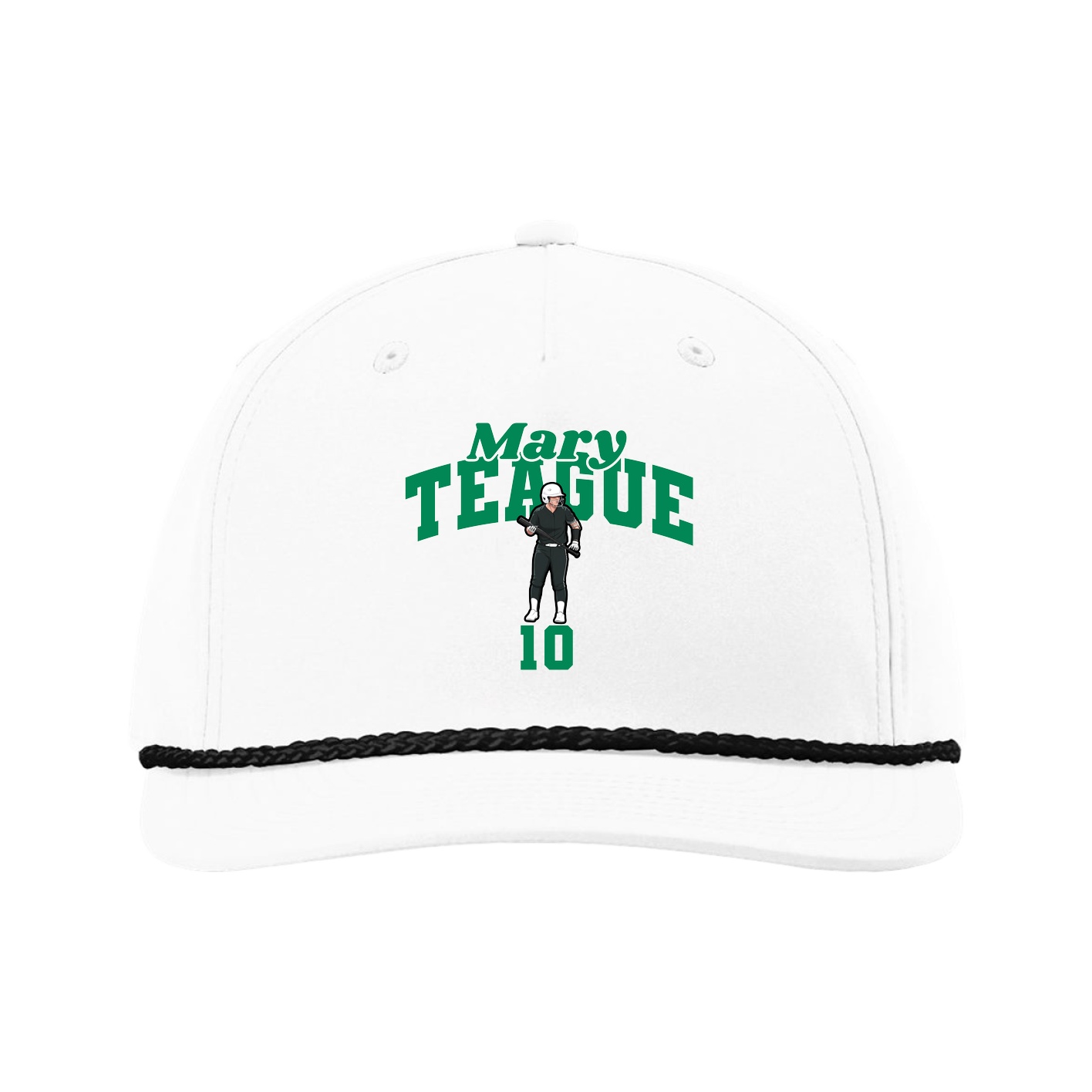 Five-Panel Classic Rope Cap — Signature Arch in White