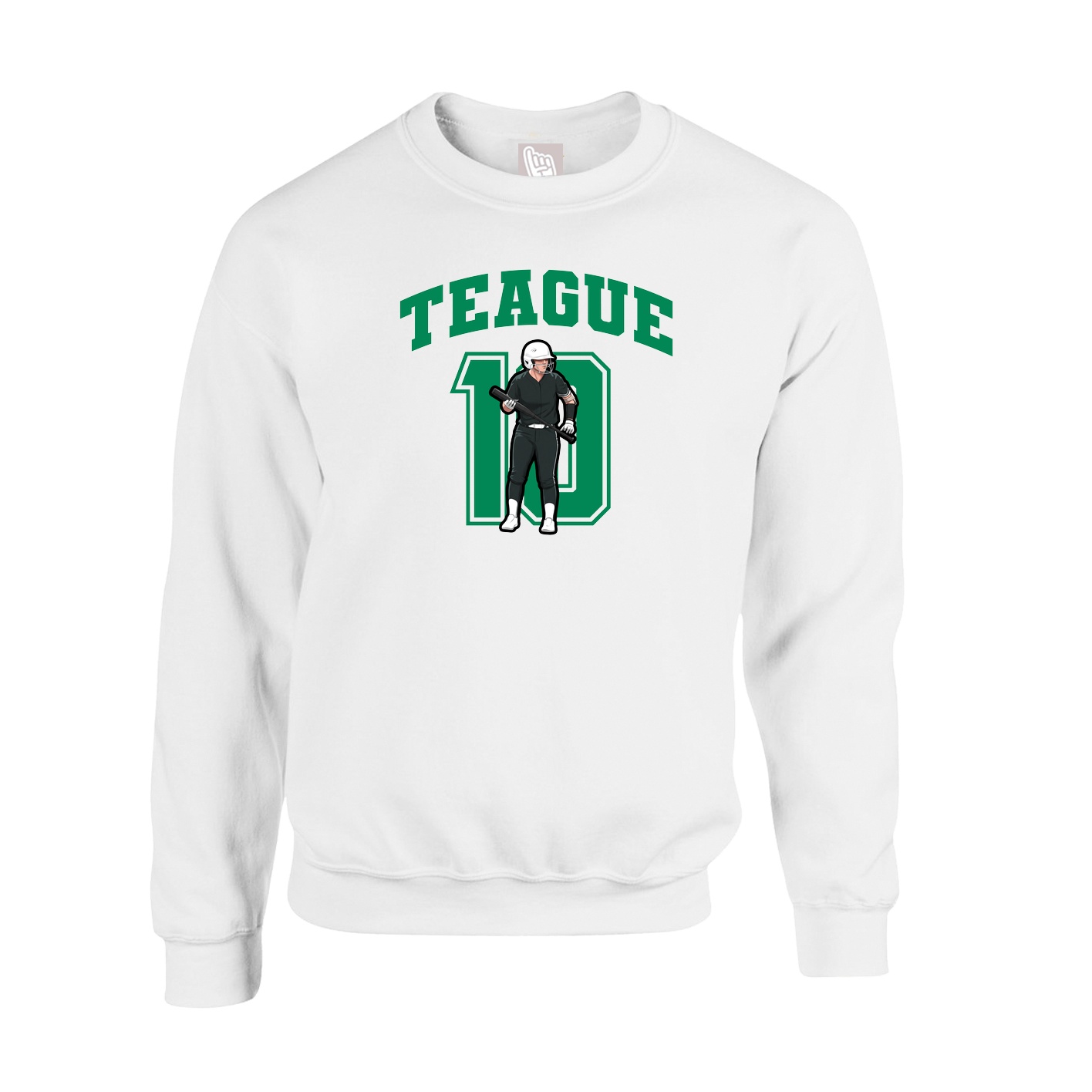 Fleece Crew — Number in White