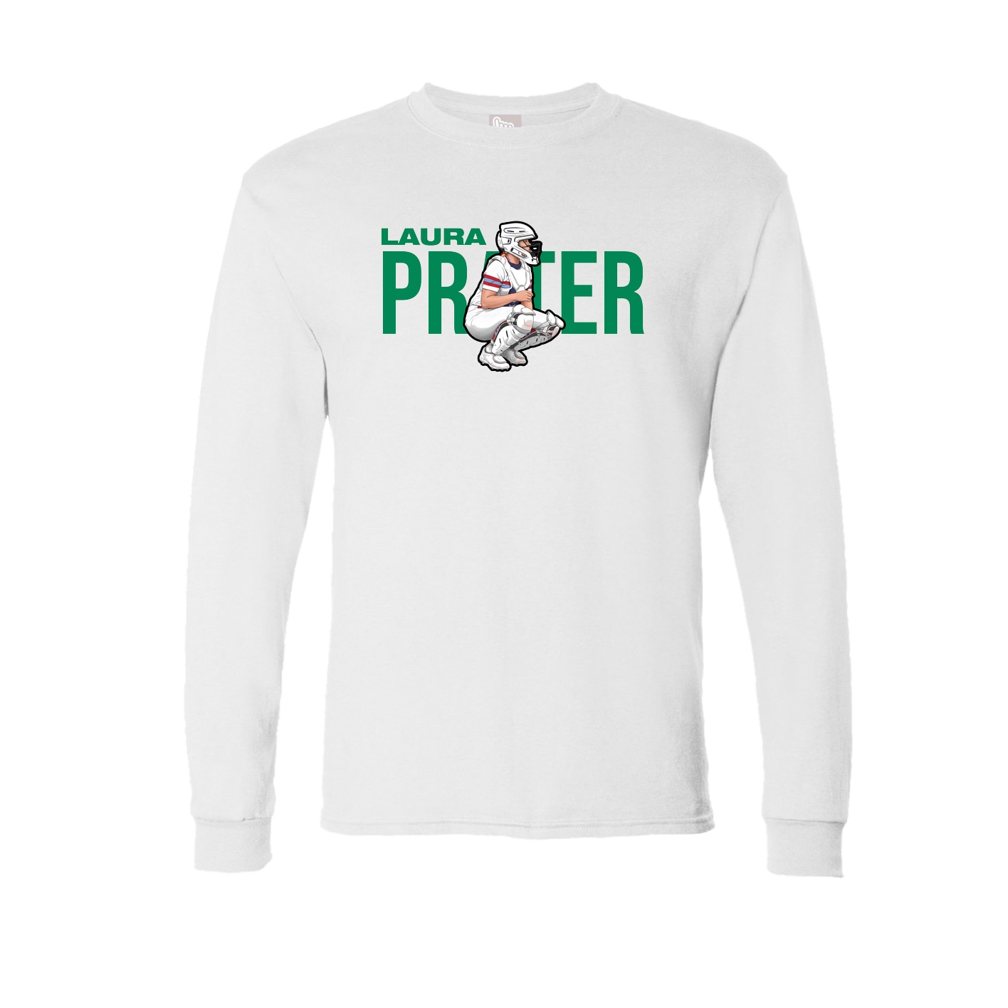 Long Sleeve Tee — Player Name in White