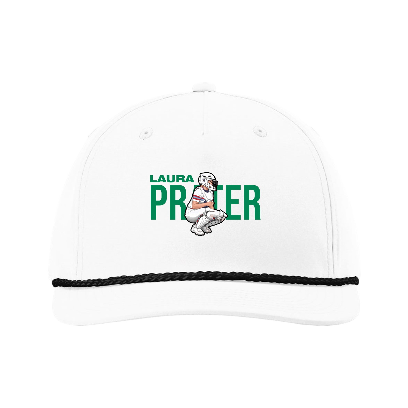 Five-Panel Classic Rope Cap — Player Name in White