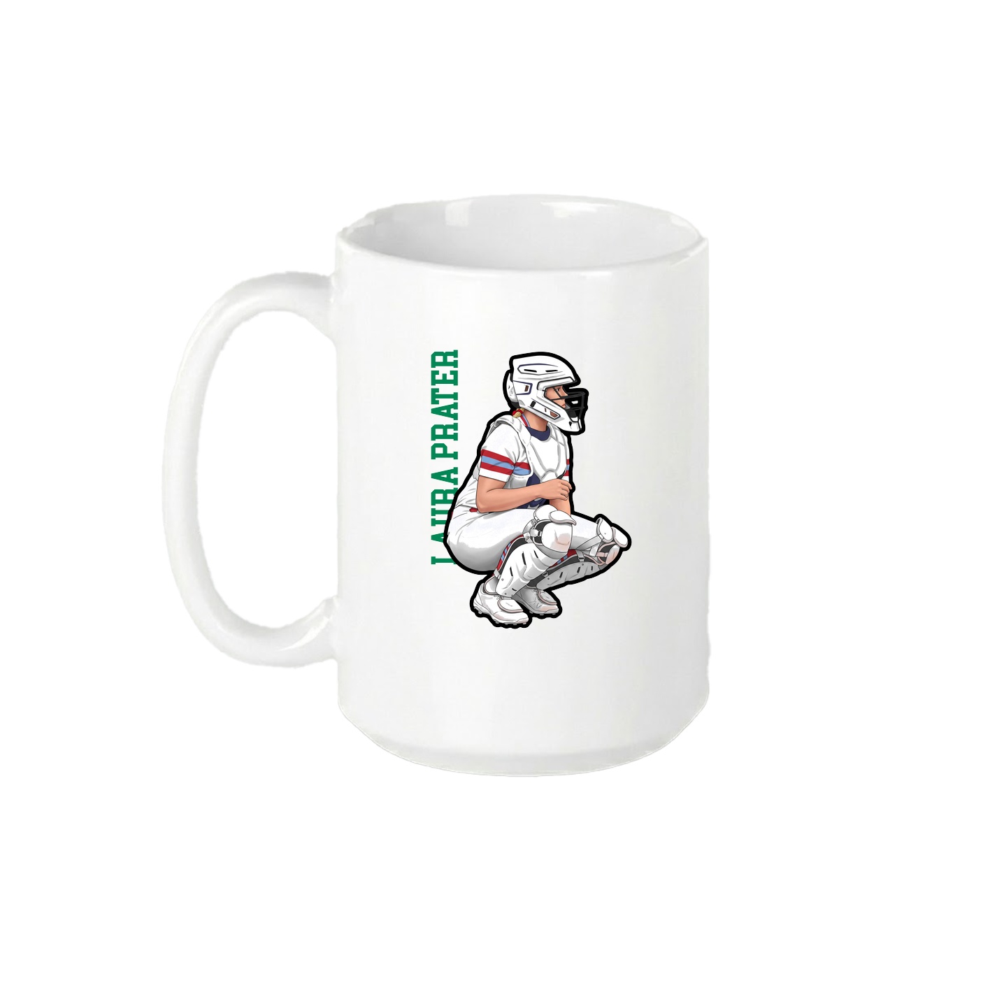 15oz Coffee Mug — Name Vertical in White